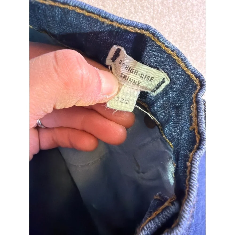 Madewell Jeans Women's‎ 32T (Fits 34x31) Blue Denim High Rise Skinny Button Fly